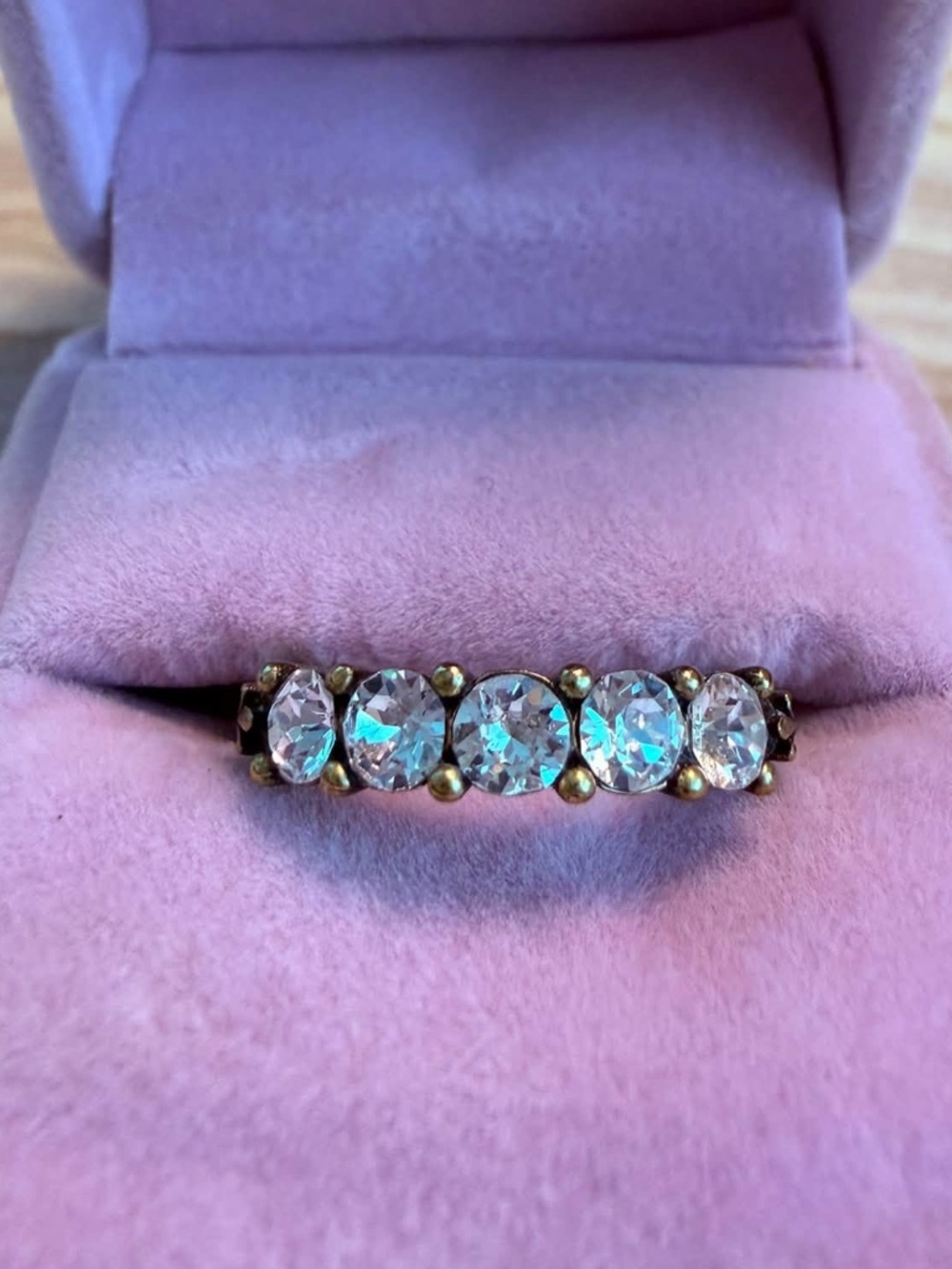 French Kande Brass 5 Stone Stacking Ring